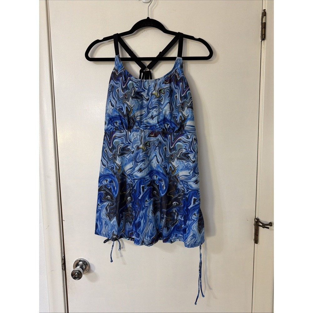 Hanna Nikole Tankini Size 26W   Blue Multi Women Swim Tankini